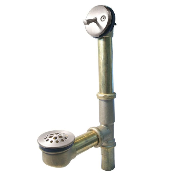Westbrass Beehive Grid Bath Waste, 14" Make-Up, 17 Ga. Tubing in Stainless Steel D323-20 (79217-20) - main